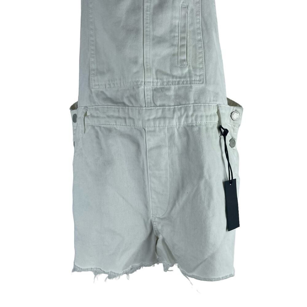Blank NYC Side Low Cut Denim Shortall Lightbox White Size 31 - Picture 7 of 10